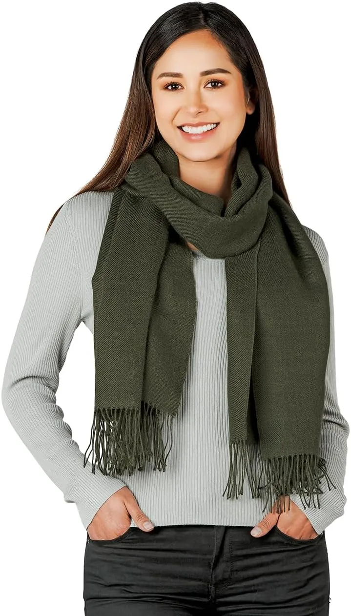 100% Baby Alpaca Wool Oversized Scarf & Shawl, Ethically Sourced, Hypoallergenic - Unisex | 27.5 x 78.5 inches