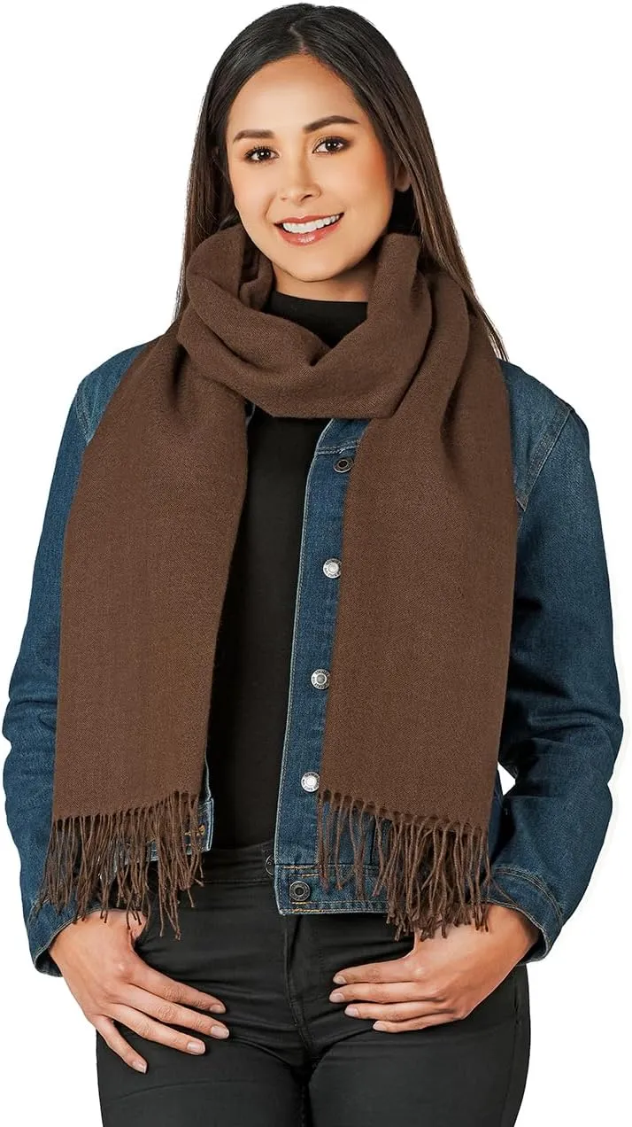 100% Baby Alpaca Wool Oversized Scarf & Shawl, Ethically Sourced, Hypoallergenic - Unisex | 27.5 x 78.5 inches