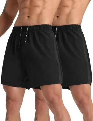 2 Pack Mens Lightweight Athletic Running Shorts 5'' Quick Dry Gym Workout Shorts with Zipper Pockets