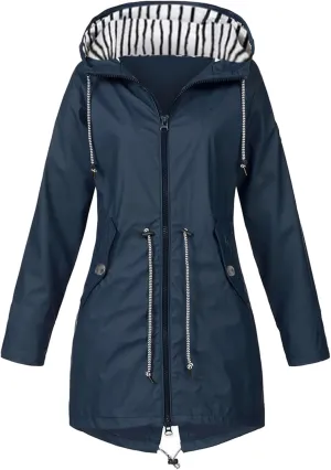 2023 Rain Coats for Women Trendy Windbreaker Jackets Waterproof Outerwear Overcoat Lightweight Outdoor Hooded Trench Coat