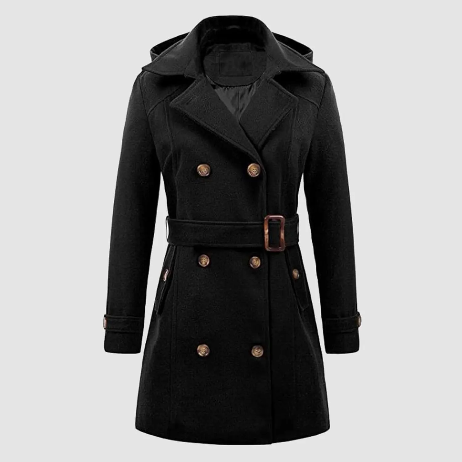 2023 Womens Hooded Trench Coat Winter Thicken Windbreaker Jackets Warm Fleece Lined Outwear Plus Size Overcoat Outwear