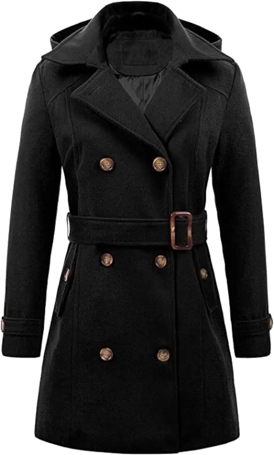 2023 Womens Hooded Trench Coat Winter Thicken Windbreaker Jackets Warm Fleece Lined Outwear Plus Size Overcoat Outwear