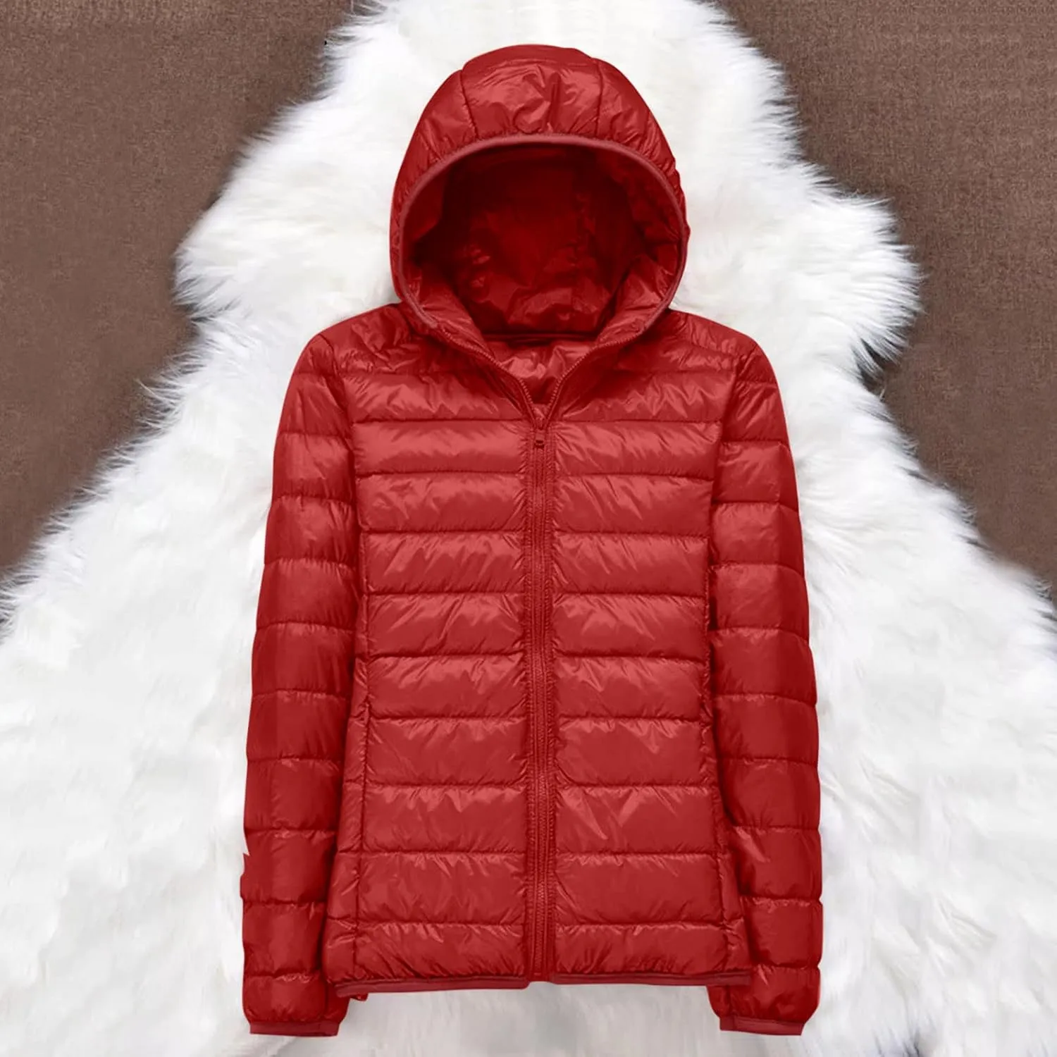 2023 Women's Packable Down Jacket Lightweight Puffer Jackets Hooded Winter Coat Casual Windproof Outerwear with Storage Bag
