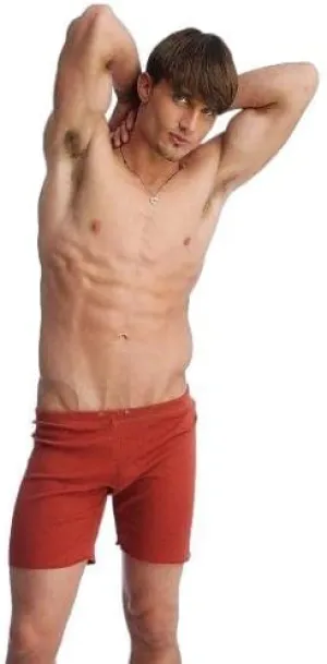 4-rth Men's Fusion Crosstrain Gym & Yoga Short-Short Modal French Terry Made in America Stretch Fit European Style