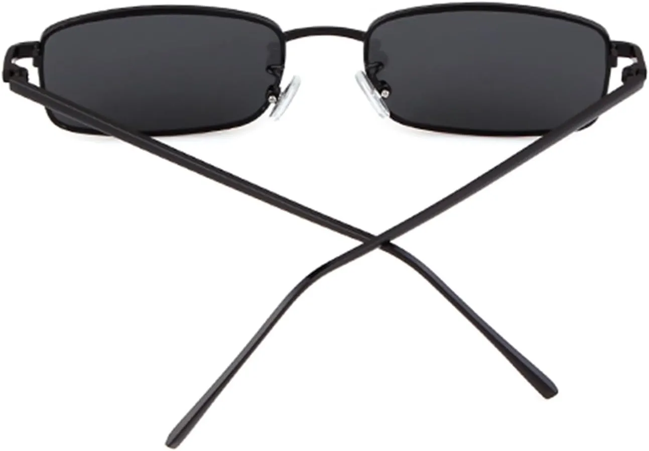 ADE WU Small Narrow Rectangle Sunglasses Womens Mens Retro Y2k 80s 90s UV400 Sunnies