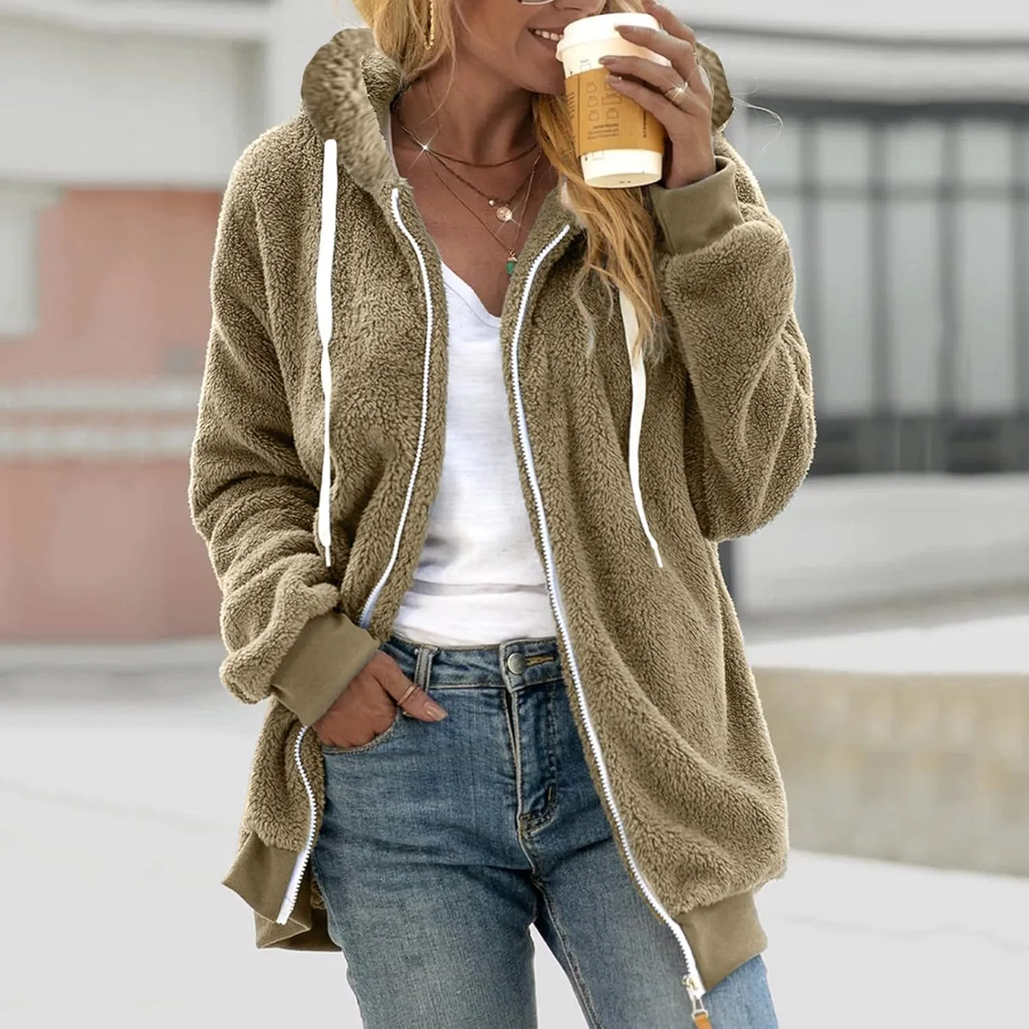 aihihe Oversized Cardigan for Women Classic Lapel Collar Open Front Long Jacket 2023 Fall Trendy Outerwear with Pockets