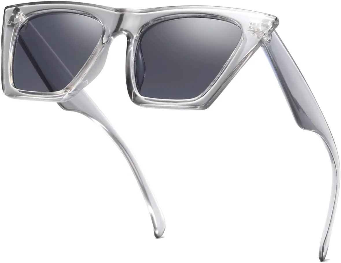 AISSWZBEER Retro Square Cat Eye Sunglasses for Women Fashion Trendy Style UV400 Protection