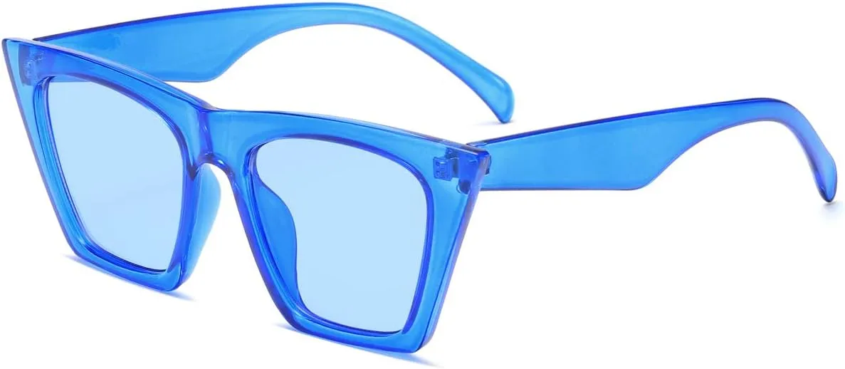AISSWZBEER Retro Square Cat Eye Sunglasses for Women Fashion Trendy Style UV400 Protection