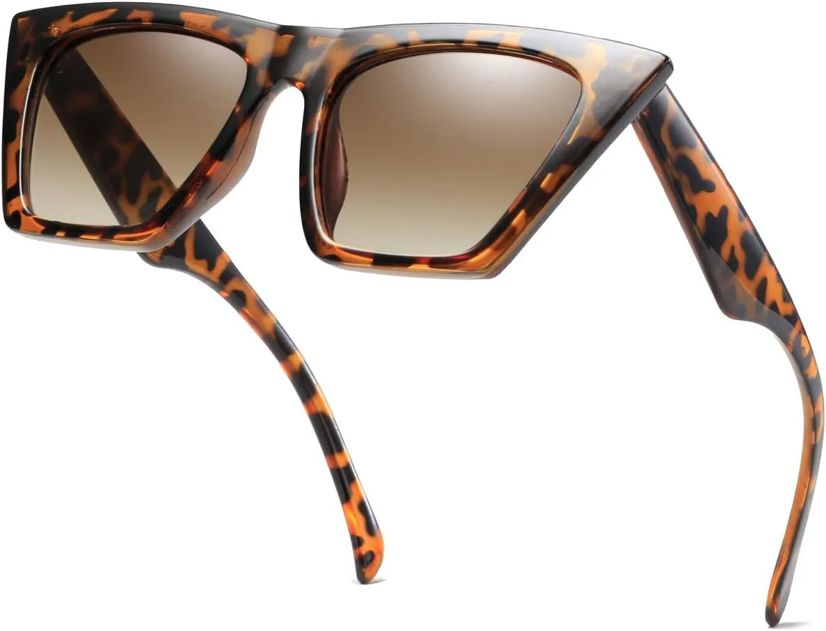 AISSWZBEER Retro Square Cat Eye Sunglasses for Women Fashion Trendy Style UV400 Protection