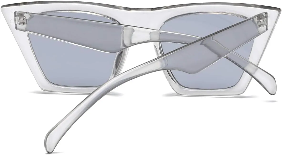 AISSWZBEER Retro Square Cat Eye Sunglasses for Women Fashion Trendy Style UV400 Protection