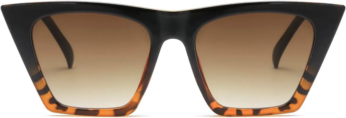 AISSWZBEER Retro Square Cat Eye Sunglasses for Women Fashion Trendy Style UV400 Protection