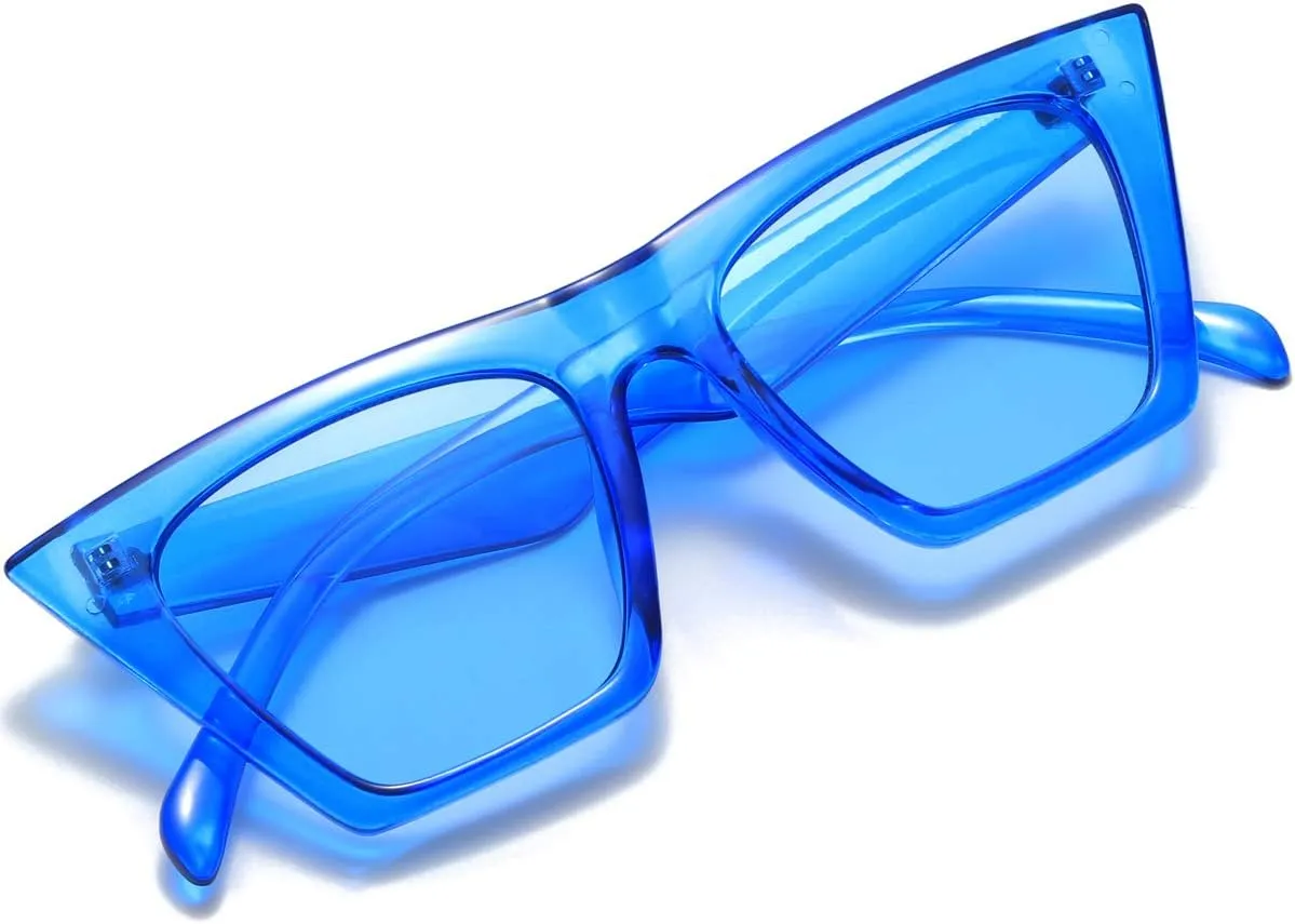 AISSWZBEER Retro Square Cat Eye Sunglasses for Women Fashion Trendy Style UV400 Protection