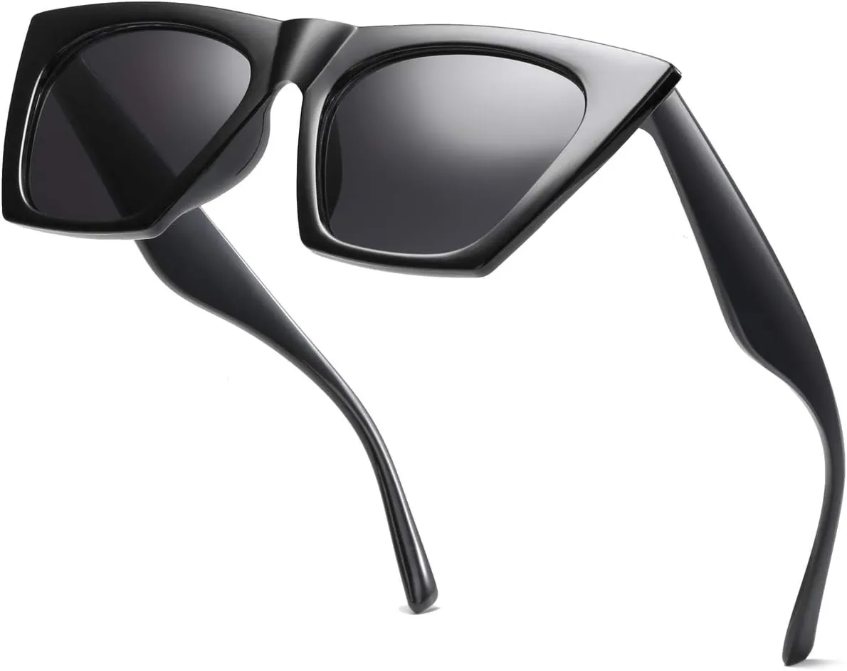 AISSWZBEER Retro Square Cat Eye Sunglasses for Women Fashion Trendy Style UV400 Protection