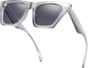 AISSWZBEER Retro Square Cat Eye Sunglasses for Women Fashion Trendy Style UV400 Protection