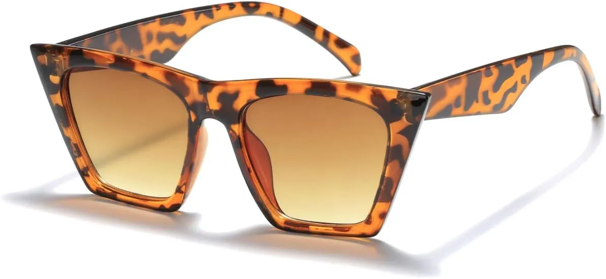 AISSWZBEER Retro Square Cat Eye Sunglasses for Women Fashion Trendy Style UV400 Protection