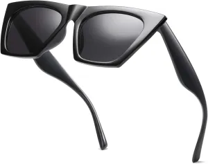 AISSWZBEER Retro Square Cat Eye Sunglasses for Women Fashion Trendy Style UV400 Protection