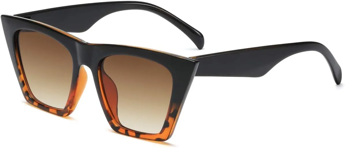 AISSWZBEER Retro Square Cat Eye Sunglasses for Women Fashion Trendy Style UV400 Protection
