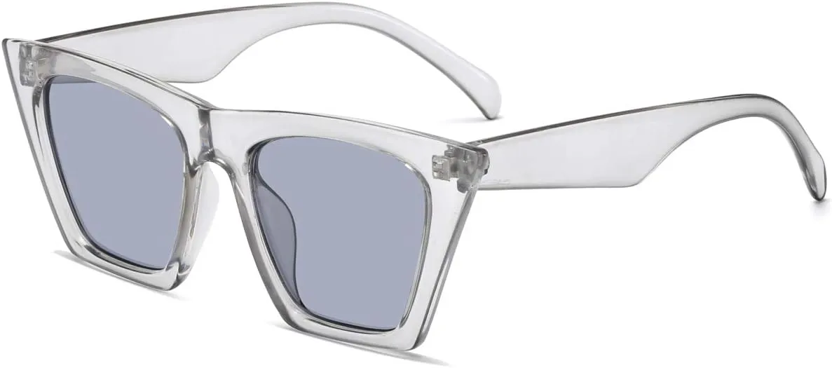 AISSWZBEER Retro Square Cat Eye Sunglasses for Women Fashion Trendy Style UV400 Protection