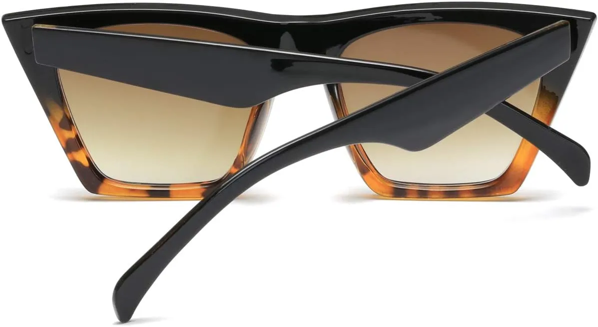 AISSWZBEER Retro Square Cat Eye Sunglasses for Women Fashion Trendy Style UV400 Protection