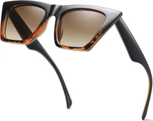 AISSWZBEER Retro Square Cat Eye Sunglasses for Women Fashion Trendy Style UV400 Protection