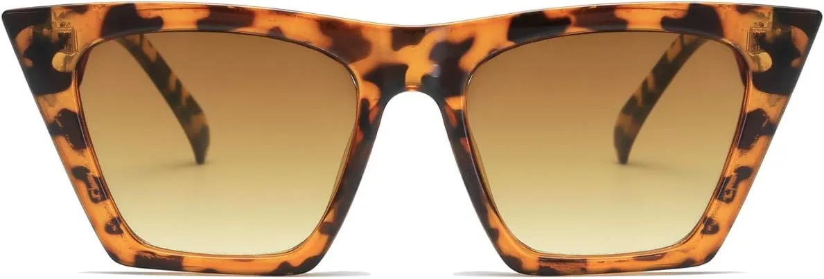 AISSWZBEER Retro Square Cat Eye Sunglasses for Women Fashion Trendy Style UV400 Protection