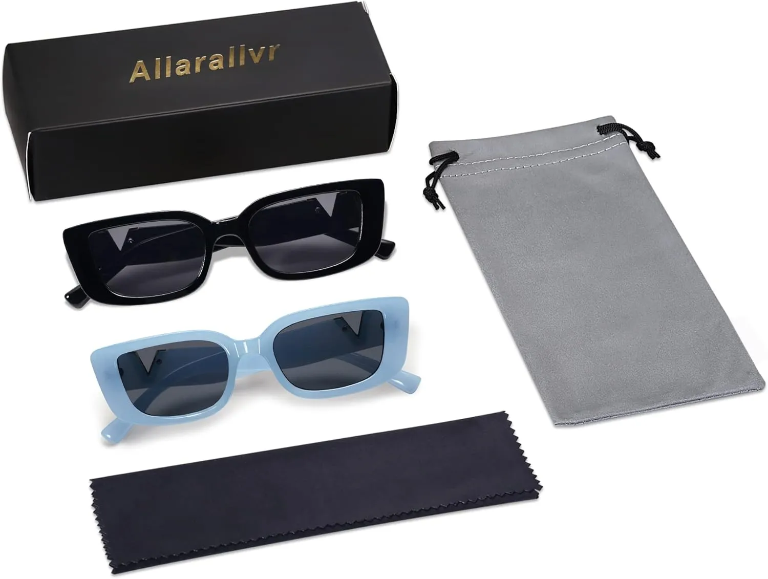 Allarallvr Rectangle Sunglasses for Women 90s Retro Trendy Y2K Classical Vintage Square Shades AR82037