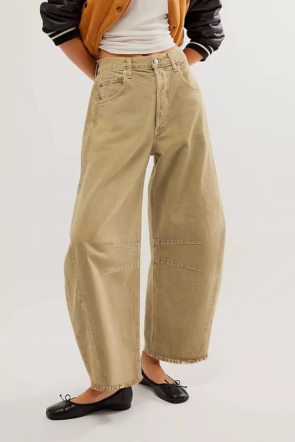 Allimy Womens Jeans Mid Rise Barrel Leg Vintage Jeans for Women Trendy 2025 Denim Pants Non Stretch