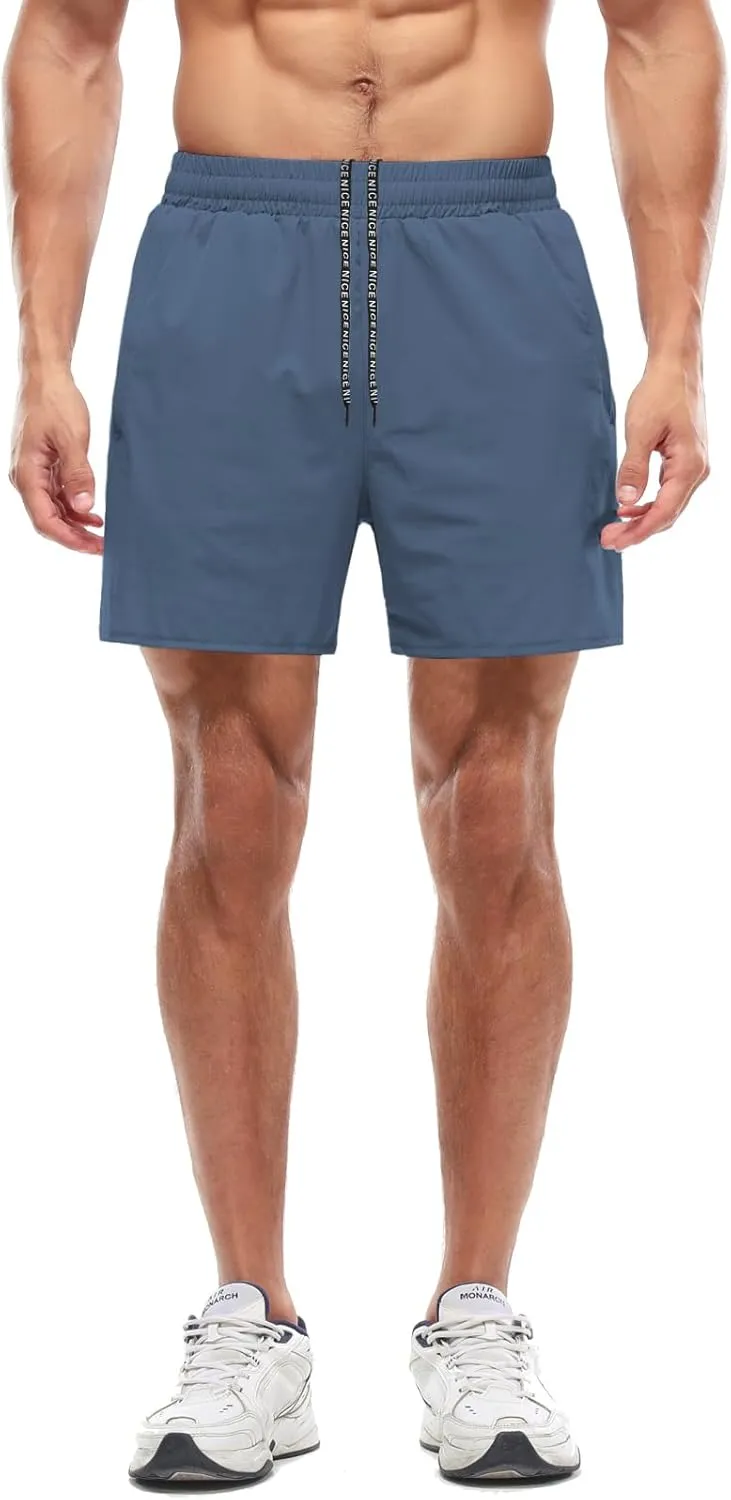 Aolesy Men’s 2 in 1 Running Shorts -5''/7'' Quick Dry Workout Gym Shorts with Pockets, Tennis Training Athletic Shorts
