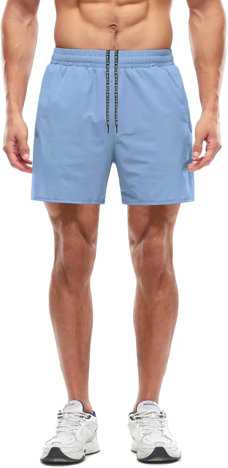 Aolesy Men’s 2 in 1 Running Shorts -5''/7'' Quick Dry Workout Gym Shorts with Pockets, Tennis Training Athletic Shorts