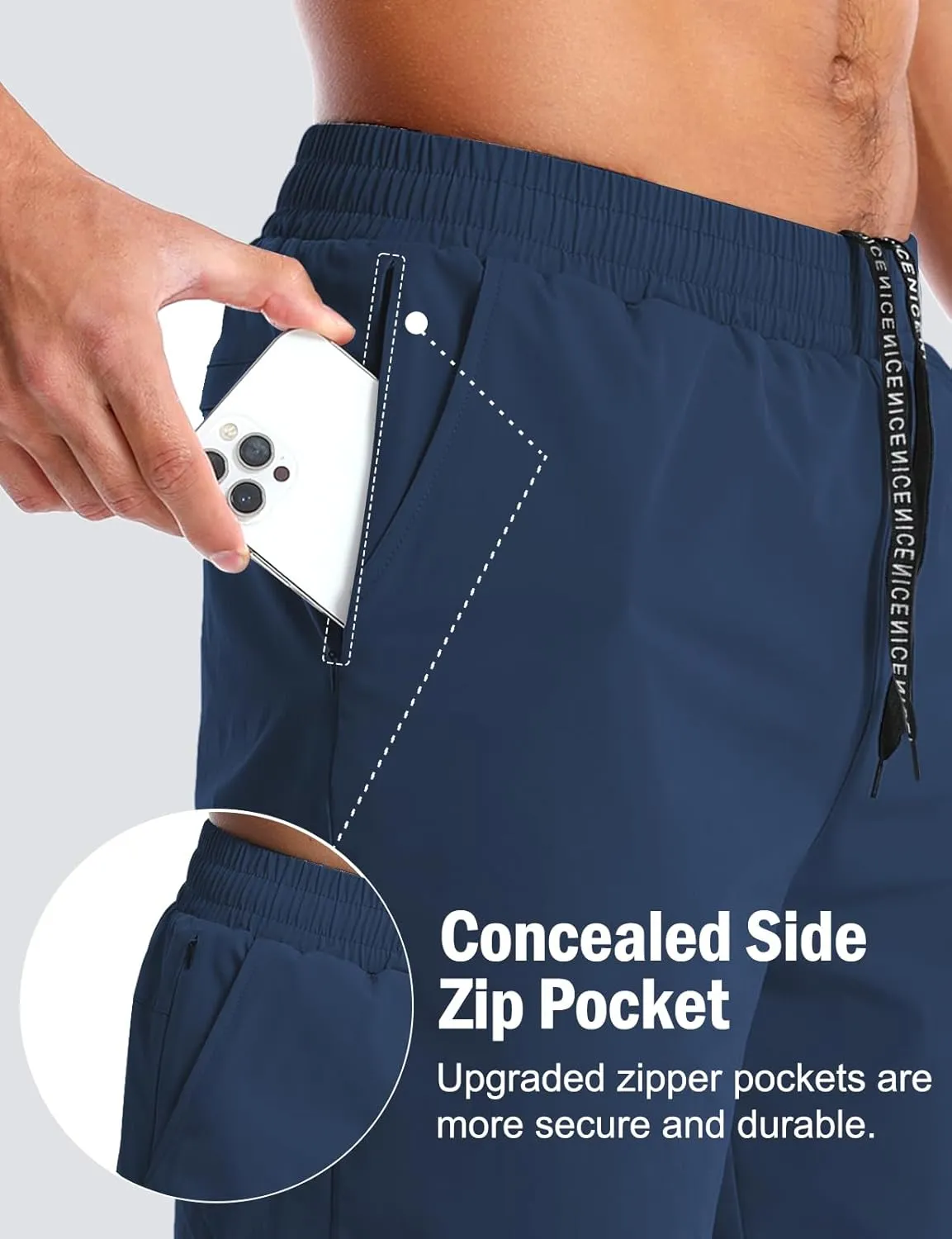 Aolesy Men’s 2 in 1 Running Shorts -5''/7'' Quick Dry Workout Gym Shorts with Pockets, Tennis Training Athletic Shorts
