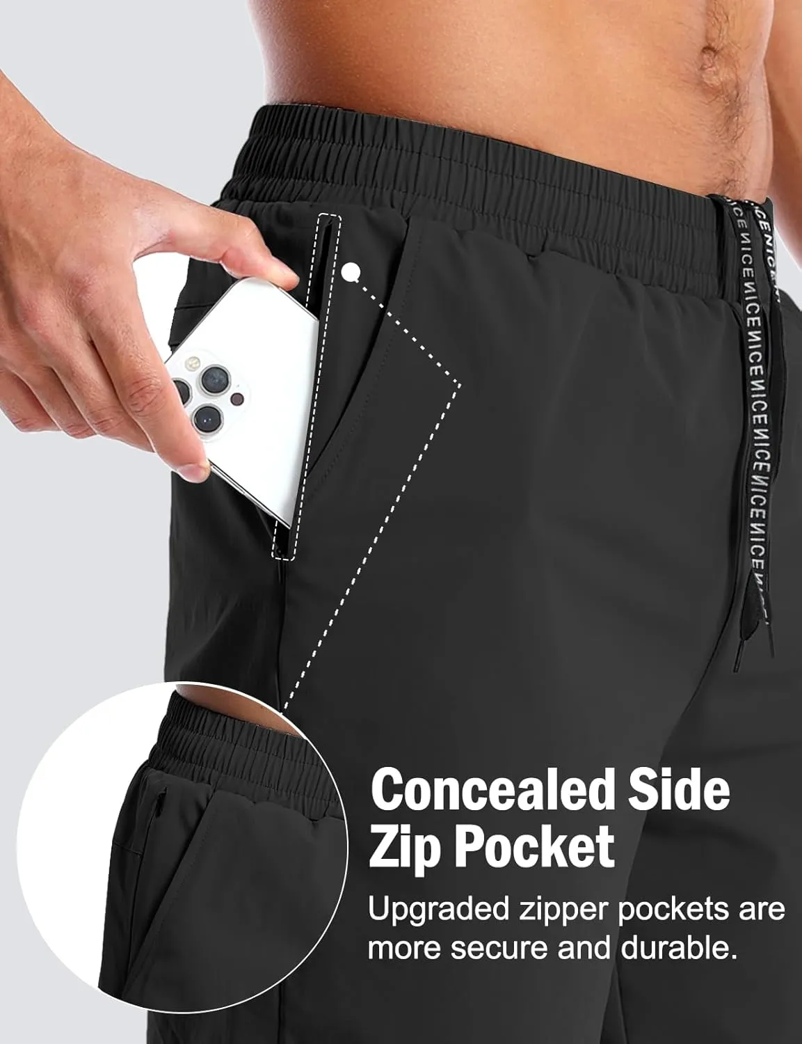 Aolesy Men’s 2 in 1 Running Shorts -5''/7'' Quick Dry Workout Gym Shorts with Pockets, Tennis Training Athletic Shorts