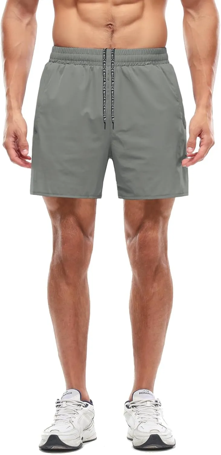 Aolesy Men’s 2 in 1 Running Shorts -5''/7'' Quick Dry Workout Gym Shorts with Pockets, Tennis Training Athletic Shorts