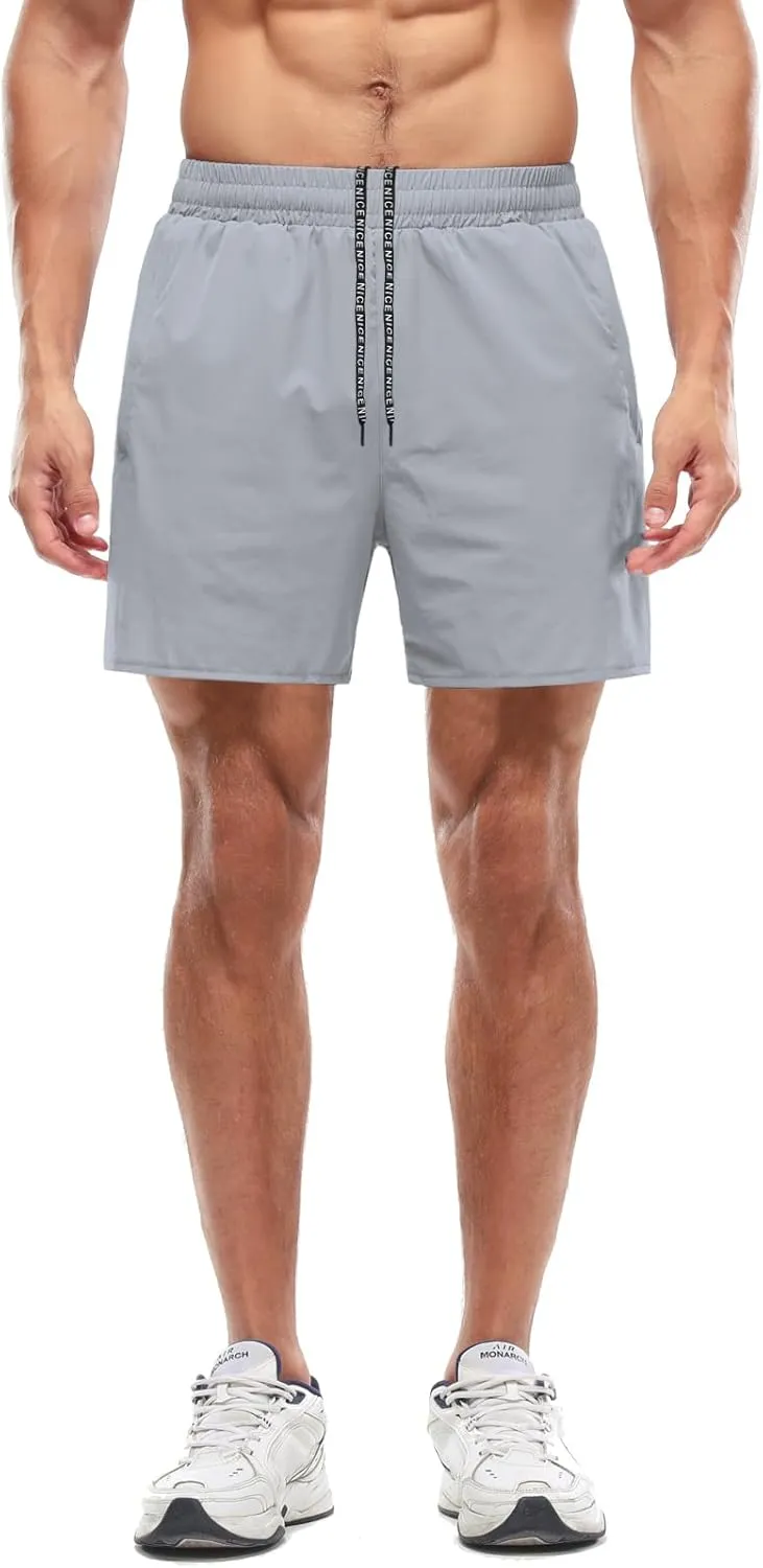 Aolesy Men’s 2 in 1 Running Shorts -5''/7'' Quick Dry Workout Gym Shorts with Pockets, Tennis Training Athletic Shorts