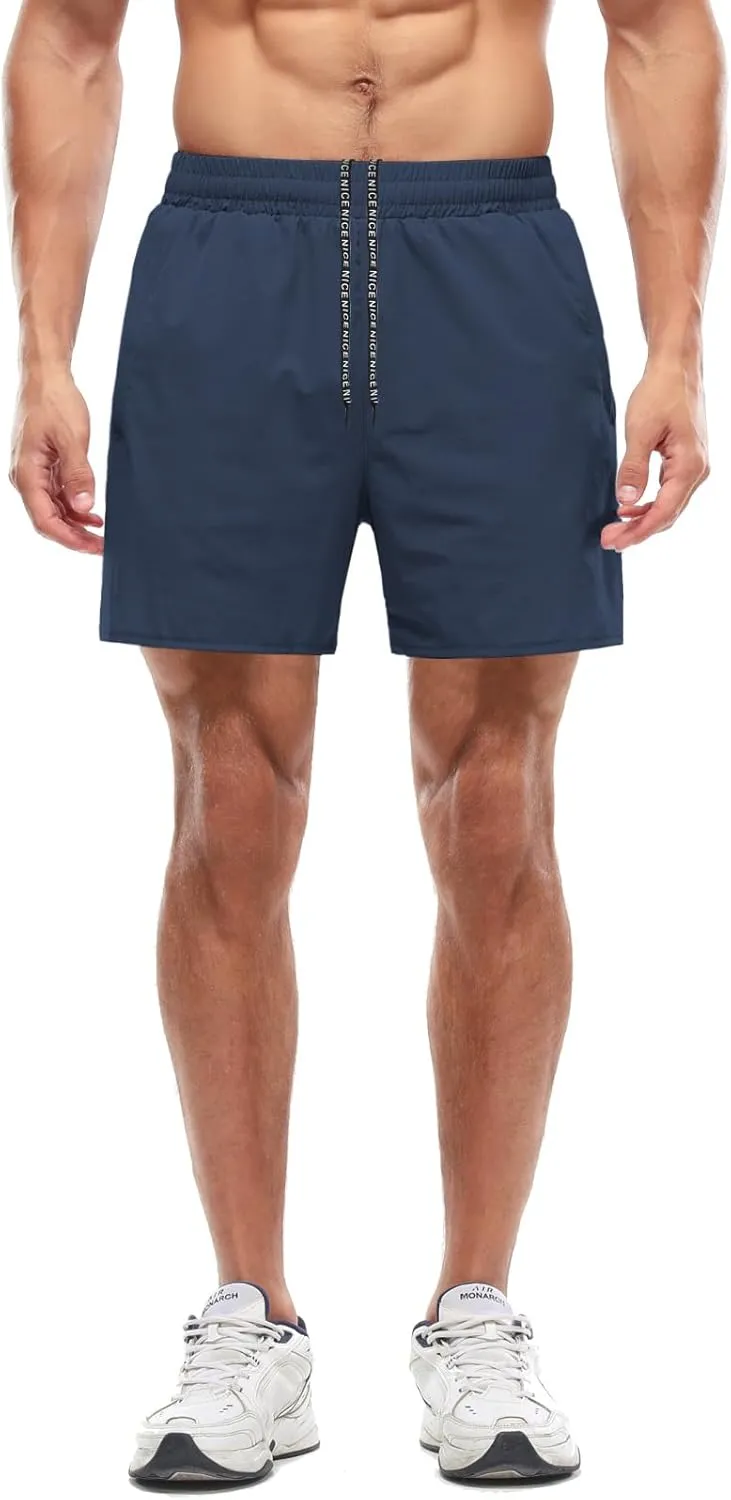 Aolesy Men’s 2 in 1 Running Shorts -5''/7'' Quick Dry Workout Gym Shorts with Pockets, Tennis Training Athletic Shorts