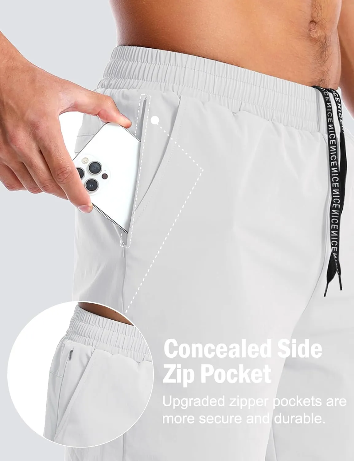Aolesy Men’s 2 in 1 Running Shorts -5''/7'' Quick Dry Workout Gym Shorts with Pockets, Tennis Training Athletic Shorts