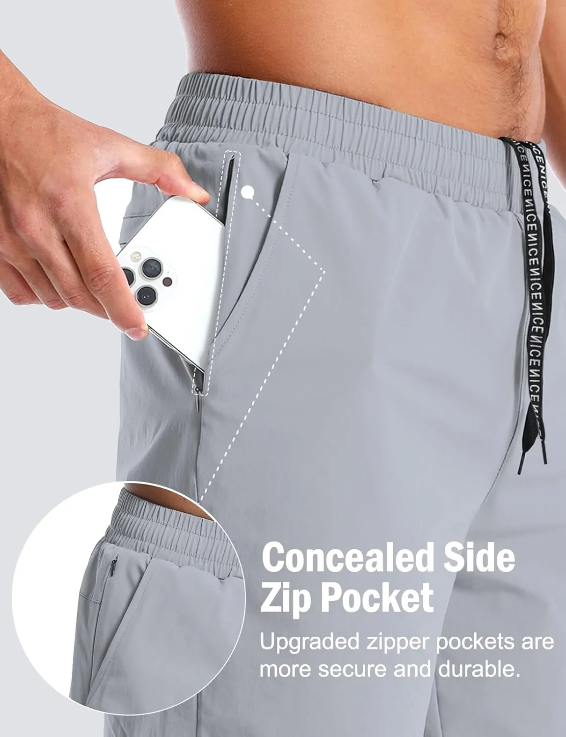 Aolesy Men’s 2 in 1 Running Shorts -5''/7'' Quick Dry Workout Gym Shorts with Pockets, Tennis Training Athletic Shorts