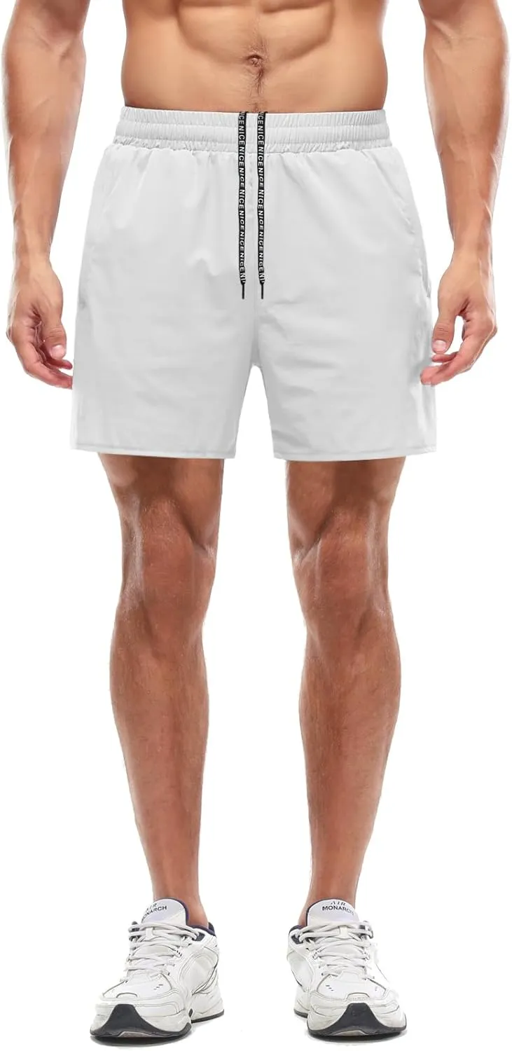 Aolesy Men’s 2 in 1 Running Shorts -5''/7'' Quick Dry Workout Gym Shorts with Pockets, Tennis Training Athletic Shorts