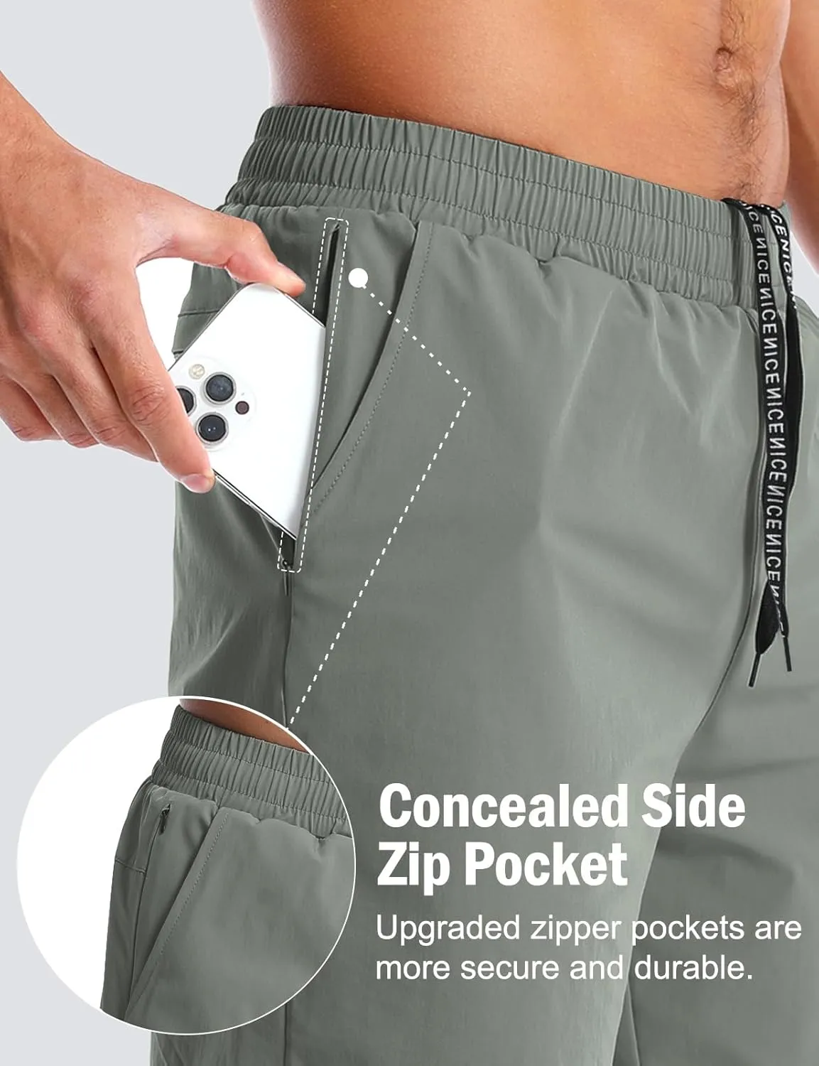 Aolesy Men’s 2 in 1 Running Shorts -5''/7'' Quick Dry Workout Gym Shorts with Pockets, Tennis Training Athletic Shorts
