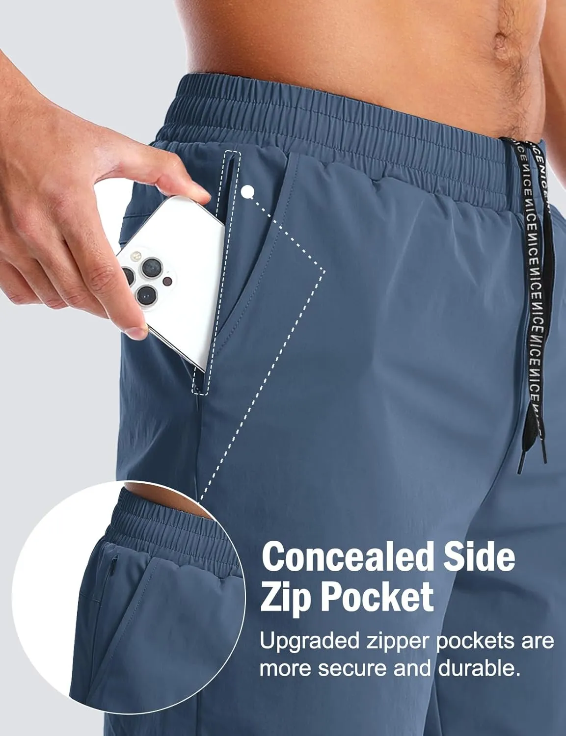 Aolesy Men’s 2 in 1 Running Shorts -5''/7'' Quick Dry Workout Gym Shorts with Pockets, Tennis Training Athletic Shorts