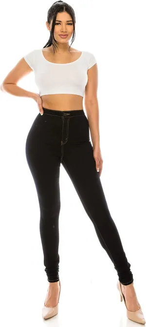 Aphrodite High Waisted Jeans for Women - High Rise Waist Skinny Slim Fit Stretch Casual Basic Denim Pants with Pockets