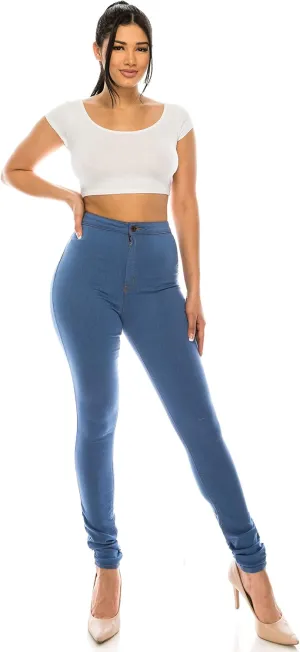 Aphrodite High Waisted Jeans for Women - High Rise Waist Skinny Slim Fit Stretch Casual Basic Denim Pants with Pockets