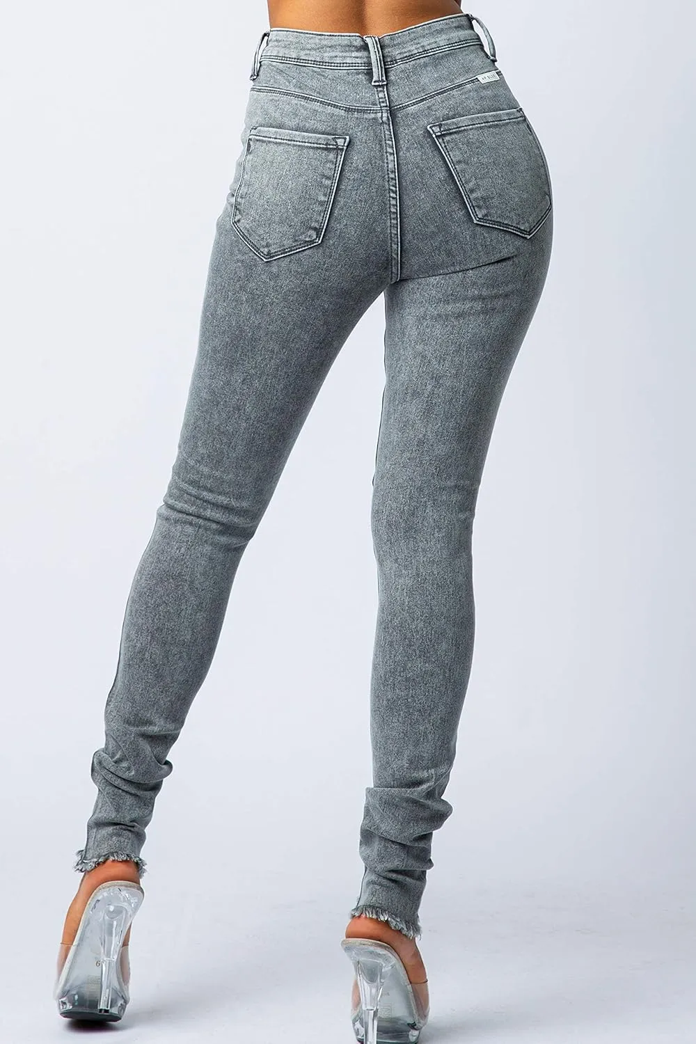 Aphrodite High Waisted Jeans for Women - High Rise Waist Skinny Slim Fit Stretch Casual Denim Pants with Faux Front Pockets
