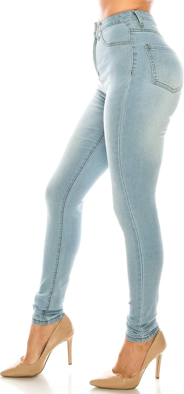 Aphrodite High Waisted Jeans for Women - High Rise Waist Skinny Slim Fit Stretch Casual Denim Pants with Faux Front Pockets