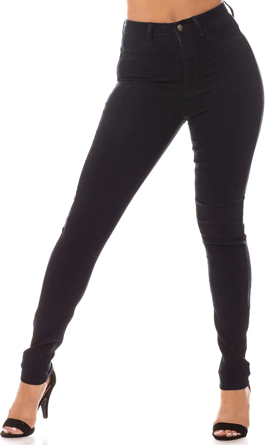 Aphrodite High Waisted Jeans for Women - High Rise Waist Skinny Slim Fit Stretch Casual Denim Pants with Faux Front Pockets