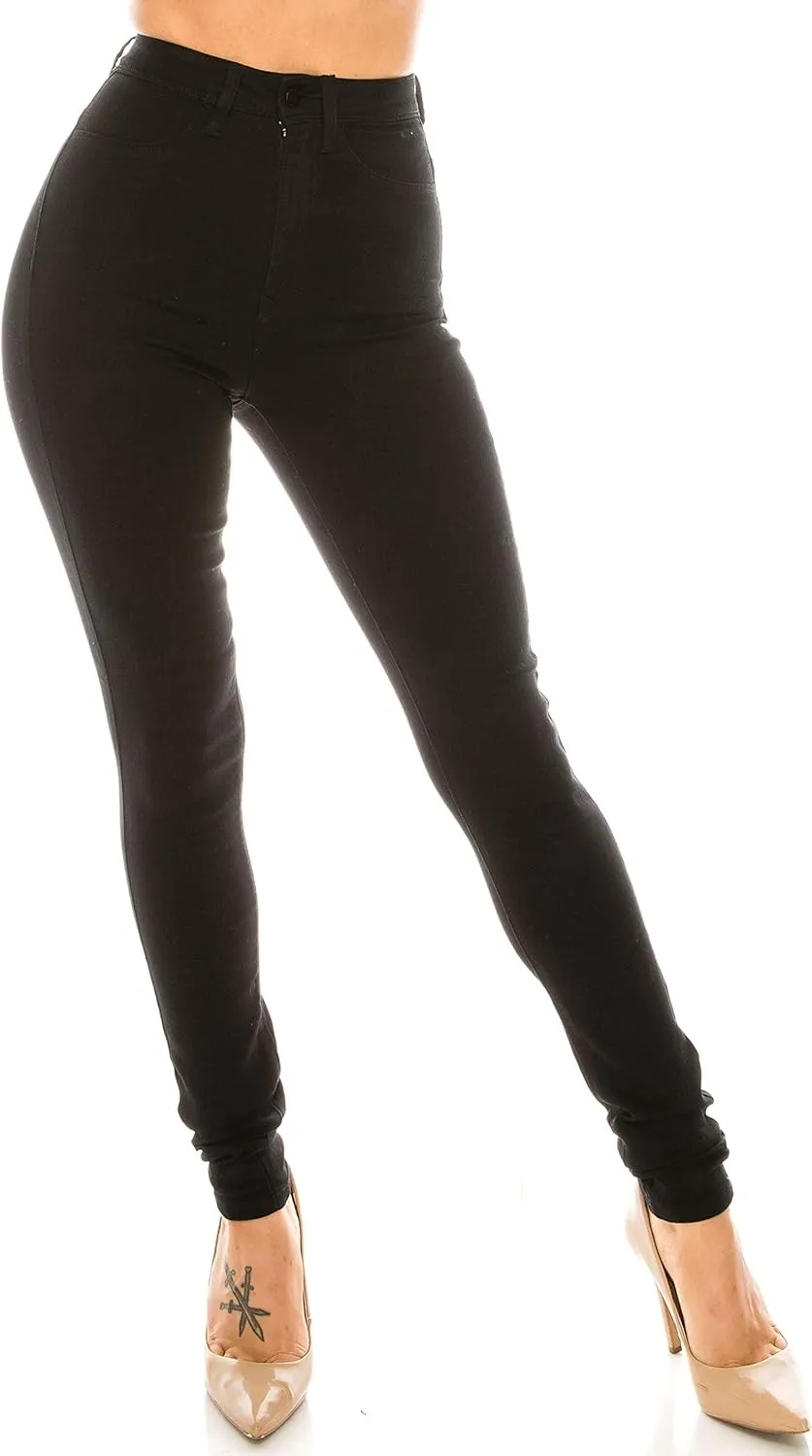 Aphrodite High Waisted Jeans for Women - High Rise Waist Skinny Slim Fit Stretch Casual Denim Pants with Faux Front Pockets