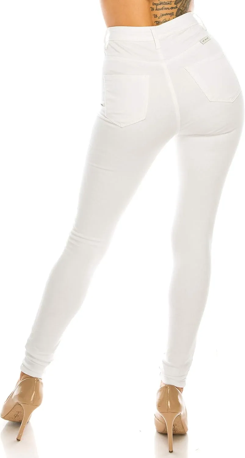 Aphrodite High Waisted Jeans for Women - High Rise Waist Skinny Slim Fit Stretch Casual Denim Pants with Faux Front Pockets