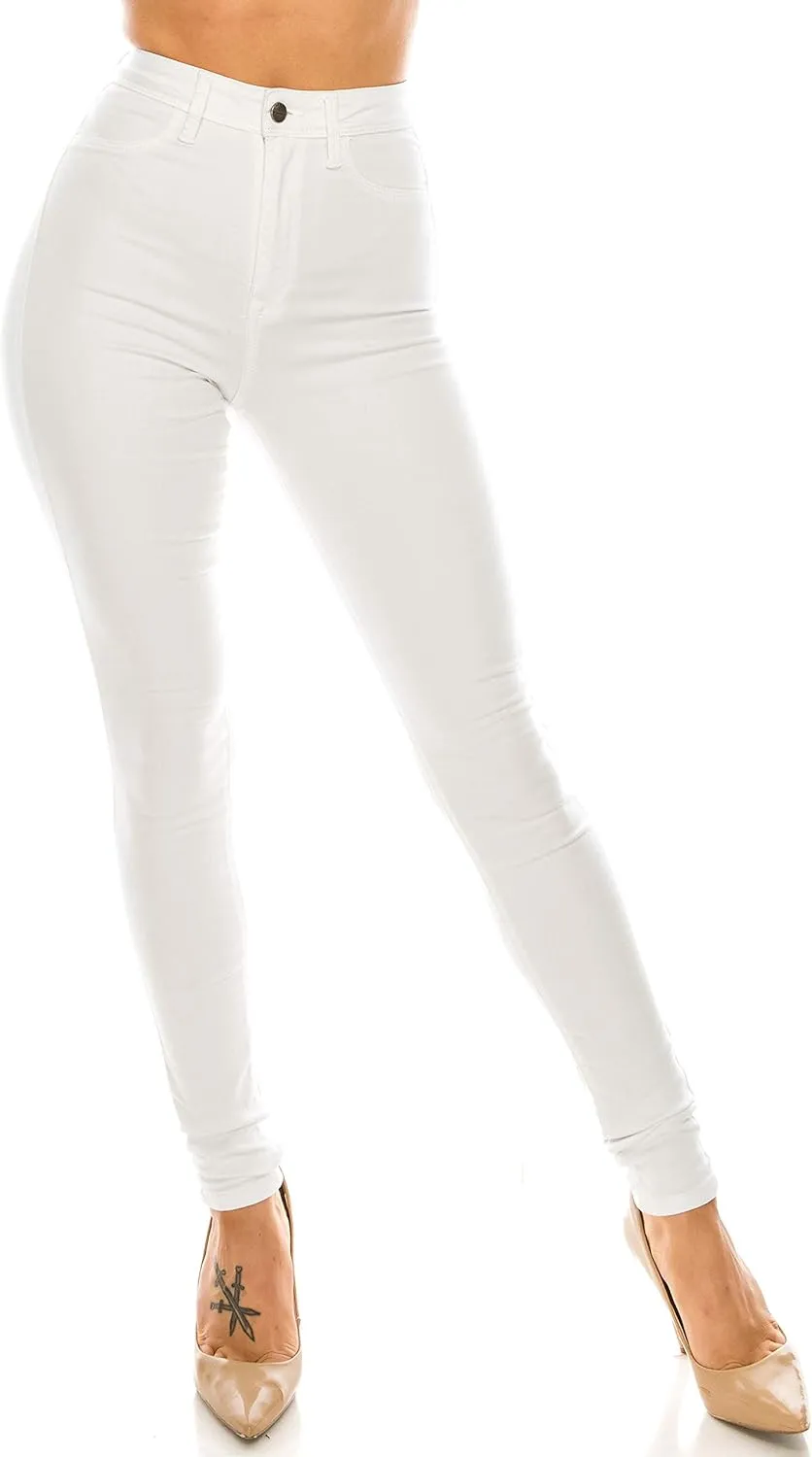 Aphrodite High Waisted Jeans for Women - High Rise Waist Skinny Slim Fit Stretch Casual Denim Pants with Faux Front Pockets