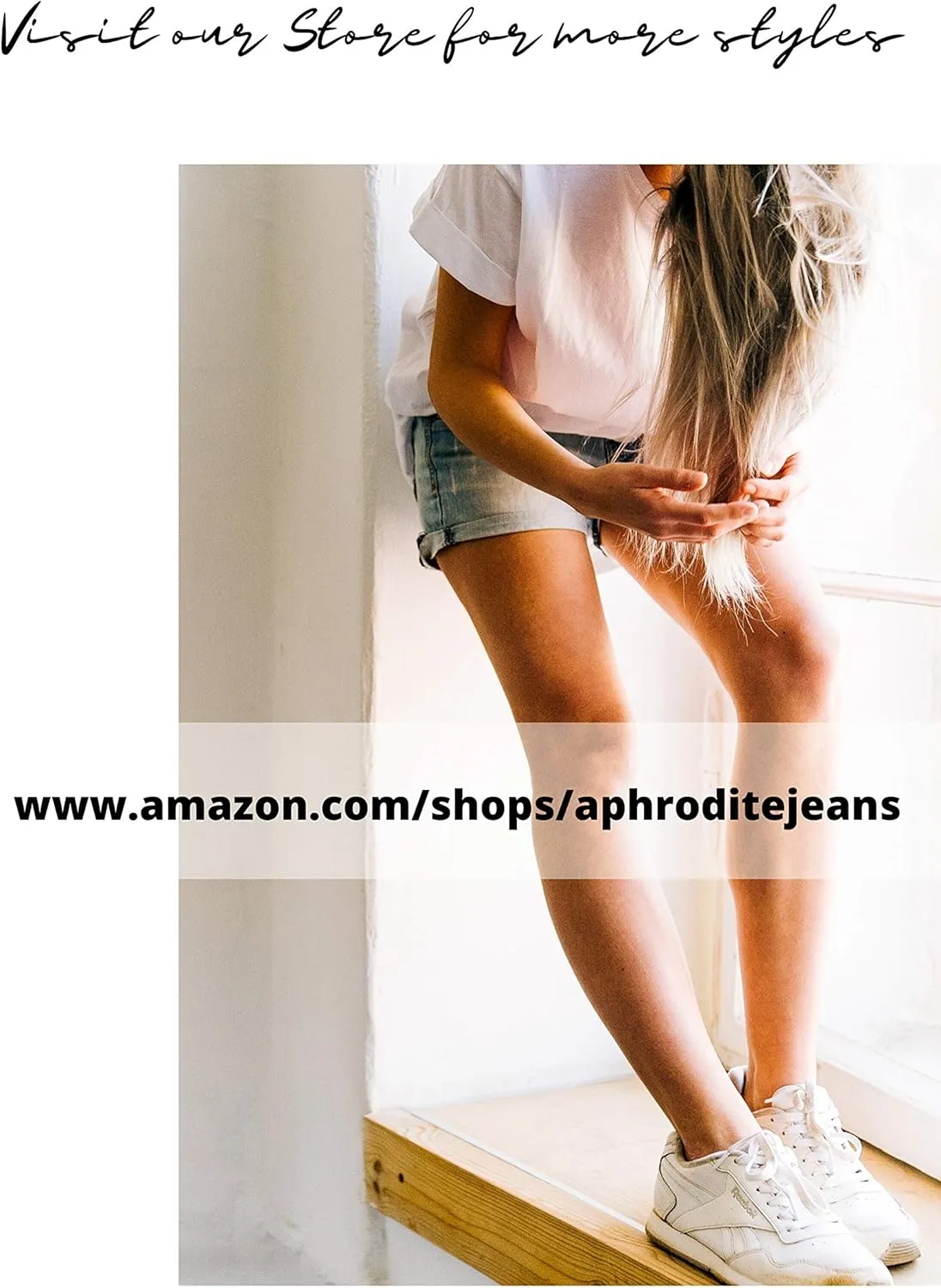 Aphrodite High Waisted Jeans for Women - High Rise Waist Skinny Slim Fit Stretch Casual Denim Pants with Faux Front Pockets