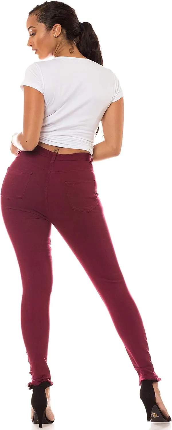 Aphrodite Women’s High Waisted Jeans – Distressed Ripped Skinny Cut Out High Rise Stretch Denim Pants for Women