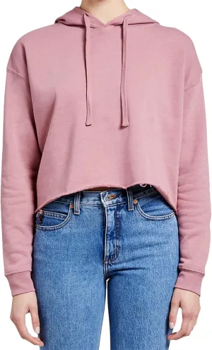 Ashen Fane Women's Cropped Long Sleeve Fleece Cropped Pullover Hoodie Sweatshirt
